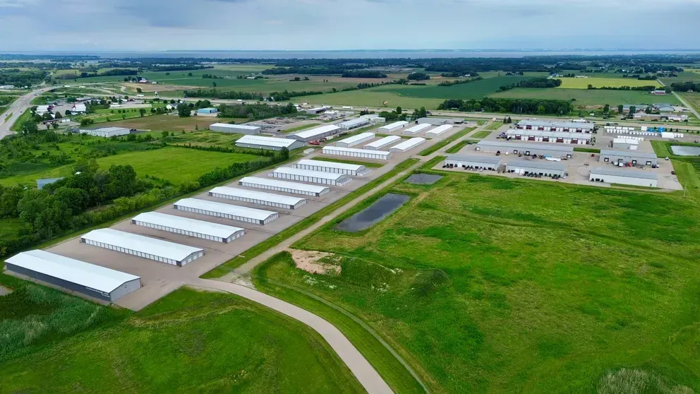 Full ariel view of storage facility